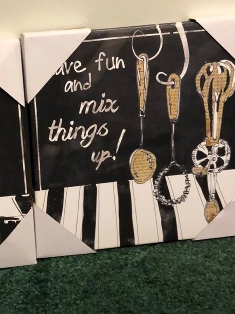 Fun and Mix Things Up! Black & Gold Kitchen Wall Art